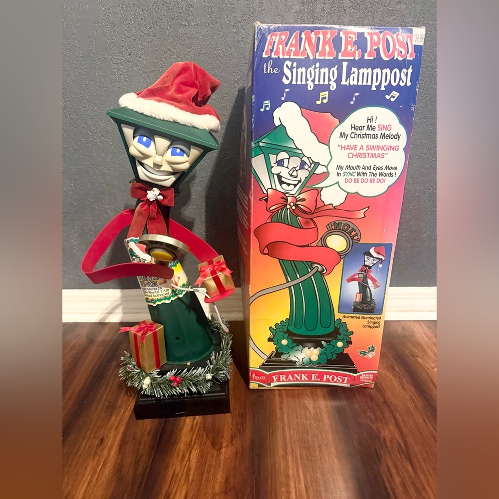 Telco 22" Frank E. Post Singing Lamp Post Christmas W/ Box WORKS 1997 Vintage